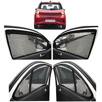 Autofact Magnetic Car Sunshades Compatible With Hyundai Grand I10 Nios (2019 To 2024) (Set Of 4)  Easy Installation, Uv Protection, Keeps Car Cool (Front 2 With Zippers, Rear 2 Without Zippers)