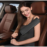 Brogbus Car Seat Belt Shoulder Pad Cover Car Safety Belt Pad (Black, Pack Of 02)