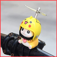 Wolpin Bicycle Decor For Bike Car Dashboard Cute Cat With Helmet And Fan Car Interior Decoration Accessories Desk Decoration, Bicycle, Acrylonitrile Butadiene Styrene