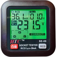 Htc Instrument Se-09 Socket Tester | Outlet Receptacle Tester For 230V Gfci/Rccb With Lcd Display By Skyking