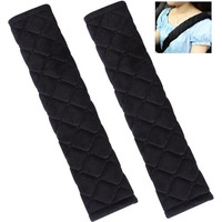 Sarte Car Seat Belt Cover For More Comfortable Driving Seat Belt Shoulder Pad For Adults And Children Universal Car Seat Belt Velvet Cushion Black Color (Pack Of 2)