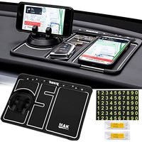 Mak Anti-Slip Car Dashboard Mat & Mobile Phone Holder Mount With Car Perfume -White Lining
