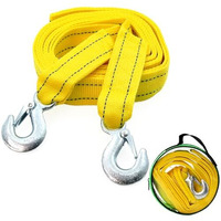 Sthira 13Ft 5-Tons Car Towing Rope Heavy Duty With Quick Release Snap Towing Hook, Max 10, 000-Pound Capacity Towing Strap, Durable Polyester Towing Belt For Car, Suv, Truck, Trailer