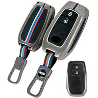 Coll Of Fest Metal Silicon Key Cover Compatible For Toyota Innova Crysta, Innova Hycross, Hilux 2 Button Smart Key Cover Metal Protections Special Feature Visible In Low-Light Conditions