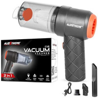Allextreme 2-In-1 Vacuum Cleaner With Filter 3 Nozzles Usb Cable Power Suction Rechargeable Battery Portable Wireless Mini Car Air Blower For Dry Cleaning Car Home Office Traveling (1Pc, Black)