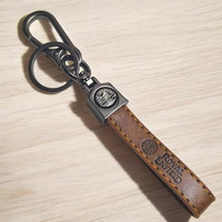 Keychain Compatible With Royal Enfield Bullet Key Chain For Bike | Leather Keychain For Bike (Brown Leather Metal Key Ring)