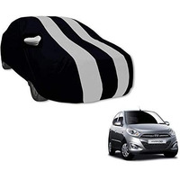 Auto Hub Water Resistant Car Body Cover Compatible With Hyundai I10 (Model: 2009-2014, Black-Silver)