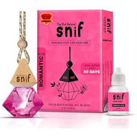 The Old Natural Snif Diamond Hanging Oil Car Perfume | Car Air Freshener With Refill Pack (Romantic Rose 10Ml + 15Ml Refill Pack)