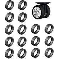 Fabway 16Pcs Luggage Wheel Covers - Protector Covers For Most Luggage Wheels (Black), Black, 2.2 X 2.2 X 0.6 Inches