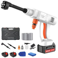 Xoyo Upgraded Cordless Pressure Washer, 900Psi Portable Power Washer | 2000Mah Double Battery Powered | 6-In-1 Nozzle High Pressure Washer Gun, Handheld Pressure Washer For Car,Home,Garden