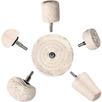 Sthira Car Polish Kit,6 Pcs White Polishing Buffing Wheel, Conical/Column/Mushroom/Wheel Shaped Polishing Tool For Metal Aluminum,Stainless Steel,Jewelry,Wood,Plastic,Ceramic,Glass