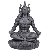 Murtihome Mahayogi Shiva Murti, 7.64 Cm Height, Black, 3D Printed, Uv Resin, Hindu Religious Statue Of Adiyogi Shiva