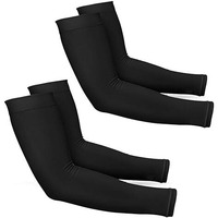 Ronata Uv Protection Arm Sleeves For Men And Women (Black, Pack Of 2) | Sunblock, Anti-Tan, Dustproof Sleeves For Cricket, Biking, Cycling & Outdoor Sports (2 Pair-Black Color)