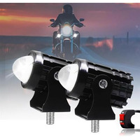 Carzex Mini Drive Projector Lens Led Bar Fog Light For Car, Bike, Scooty With White & Amber Yellow Hi-Lo Beam, Metal Body, With Turn On/Off Switch (Set Of 2 Pcs)