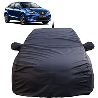 Baleno Waterproof Car Cover With Mirror & Antenna Pockets, Grey Color, 4X4 American Matty,Triple Stitched, Compatible With Maruti Baleno Car Cover (2015 To 2024), Baleno Car Accessories