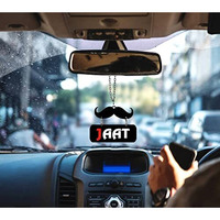Ddl Acrylic Car Hanging Both Side (Jaat) - Black Plastic - Car Decor - Religious