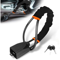Sthira Heavy Duty Car Steering Wheel Lock With Anti-Theft Steel Chain, Alloy Core, Rubber Coating, 3 Keys For Sedans, Suvs, Trucks