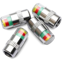 Alark Car Tire Valve Cap Pressure Monitoring Valve Cap Sensor Indicator Warning Safety 3 Color Sensor Indicator All Bikes Scooty Car Tire Pressure Air Alert Iron Tyre Valve Caps Set Of 4 Pcs