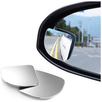 Automaze 3R 360 Degree Car Wide Angle Triangle Blind Spot Flat Lower Mirror(Set Of 2, Triangle, 3R-056) | For Car