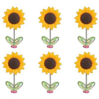 6Pcs Dashboard Accessories/Sunflower Car Dashboard Decoration Items For Office Desk, Home Decor, Unique Decoration For Car Accessories Interiors Height 5.5Cm, Width 3.7Cm