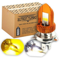 Eltron Turbo Front Dc Power 3 Months Warranty Headlight Bulb Universal For All Bikes, Motorcycle, Scooty H4 Socket Led Headlight With (Pack Of 1, Dc 12V, White And Yellow)