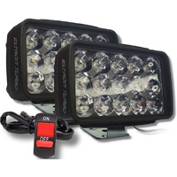 Eltron Turbo Elt5412X20 Original Imported 12V Dc Power 15 Led Fog Light, Waterproof Head Lamp, Bar Light Universal For All Motorcycle,Bikes, Scooty (Pack Of 2, Free On/Off Switch, White)