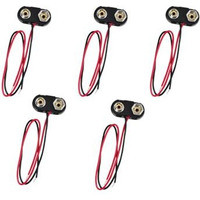 Centiot - 9V Battery Snap Power Clip Connector To Open Wire 26Awg - Hard Plastic Abs Connector (T Type, Pack Of 5)