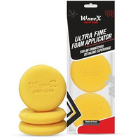 Wavex Ultrafine Foam Sponge Applicator For Car Wax, Dashboard Dressing And Many More (Pack Of 3 Yellow)