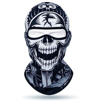Optifit Black Balaclava Fun Skull Face Mask Outdoor Windproof All Cover Hat Quick Dry Face Mask Hat Motocycle Riding Gear Sun Portection Balaclava Face Mask For Outdoor Activities