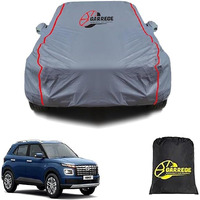 Garrege Venue All Models Car Body Cover Waterproof All Weather, Outdoor Full Cover Rain Sun Uv Protection With Inner Side Ultra Soft Cotton 6 Layers With Blue Piping And Mirror With Anteena Packet