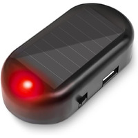 Car Solar Power Simulated Dummy Alarm, Anti-Theft Led Flashing Security Light Fake Lamp, Automotive Warning Interior Safety Lights With Usb Charger Port, Car Accessories Universal For Most Cars (Red)