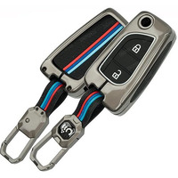 Shopoflux Metal Key Cover Compatible With Toyota Innova Crysta | Corolla Altis 2 Button Flip Key (Pack Of 1)