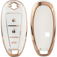 Shopoflux Tpu Key Cover Compatible With Baleno, Breeza, S Cross, Ciaz, Swift 3 Button Smart Key (White)
