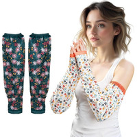 Sannidhi 2 Pairs Gardening Sleeves For Women Garden Sleeves Elegant Floral Farming Sleeve Uv Arm Cooling Sleeves With Thumb Hole