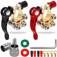 Zibuyu Car Battery Terminal Clamp Quick Release Terminal Clip Adjustable Terminal Connector Kit With Accessories Applicable To Sae/Jis A Type Terminal Post, Compatible With Cars Trucks And More