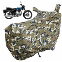 Autofact Universal Waterproof Bullet Cover Compatible With All Bullet Models Upto Length 2300 Mm | Mirror Pockets | Windproof Design | Full Length Body Cover| Uv Protection |Jungle Green Color