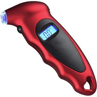 Hsr Car Accessories Digital Tyre Pressure Gauge 150 Psi 4 Settings For Car Truck Bicycle With Back Lit Lcd And Non-Slip Grip