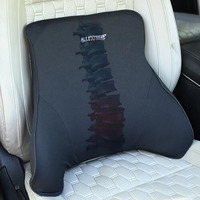 Allextreme Ex-Sy004-B Memory Foam Car Seat Back Rest Neck Pillow Mesh Cushion Lumbar Support Breathable Comfort Pain Relief Pad Universal For Driving Home Office Chair (Pack Of 1, Black)