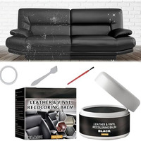 Kriq Leather Recoloring Balm - Black Kit For Furniture, Couch, Car Seats, Sofa - Restorer, Scratches And Faded Remover, Polish, Paint For Shoes, Purse, Bags