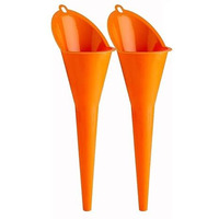 Aasons Multi-Function Plastic Long Neck Oil Funnel For Automotive Lubricants, Engine, Water, Diesel Fuel, Kerosene | Car/Motorcycle Crankcase Fill Filler (Pack Of 2)