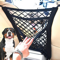 Sthira Car Mesh Organizer 3-Layer, Car Storage Net, Barrier Backseat Mesh Net For, Seat Back Net Bag, Driver Storage Netting Pouch, Automotive Seat Back Organizers With 4 Hooks (Fits Most Vehicles)