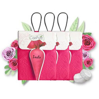 Campure Camphor Insta Pouch (Rose) Pack Of 3-100% Organic | Air Freshener For Car, Wardrobe, Office Cabin's, Drawers, Travel Bag & Bathroom