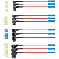 Sthira 12-Pack 12V Add-A-Circuit Car Fuse Set Kit With Dual-Slot Holder For Standard, Mini, Micro2, Low-Profile Blade Car Fuses Easy Installation & Versatile Use For Cars, Suvs, Motorcycles & More