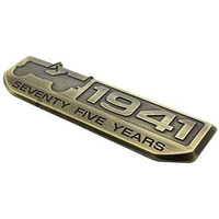 Cloudsale ; Your Store. Your Place 1941/75 Years Metal Car Logo/Emblem/Sticker Compatible With Jeep Thar Suv Accessories Golden (Pack Of 1)