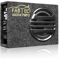 Fabtec 8 Inch Under Seat Active Subwoofer Bass Tube For Cars (Inbuilt Amp, 200 Rms), Black