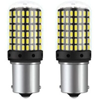 Automaze 1156 Ba15S 180 Degree P21W White Led Turn Signal Bulb, Front Rear Backup Light, Canbus Error Free, 2800Lumen 3014 Chipset 144Smd (Pack Of 2) (White)