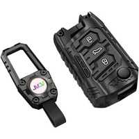Jvcv Zinc Alloy Metal Key Cover Compatible With Skoda Kylaq Slavia Kushaq Taigun Tiguan Virtus Octavia Kodiaq Superb Folding Key (Black)