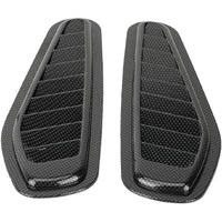 Automaze 2Pc Carbon Fiber Style Car Air Flow Intake Decorative Scoop Bonnet Vent Hood Cover Universal Air Flow Vent Protection Cover