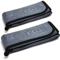 Shinexpro Microfiber Car Cleaning Cloth - Og Soft 500 Gsm Extra Large (35X75 Cm) Microfiber Cloth For Car And Bike - Suede Edging For Scratchless Drying And Detailing (Pack Of 2, Grey)