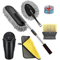 Gaxquly 5 Pcs Microfiber Car Duster Accessories Kit With Scratch & Lint Free Duster || Interior & Exterior Car Cleaning Detailing Best Tools Best For Cars, Suvs, Sedan, Car Cleaning Kit (5)